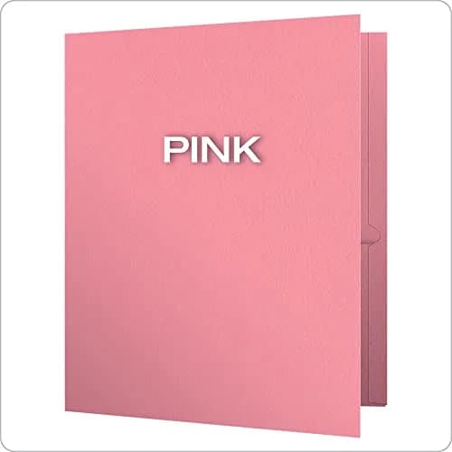 Oxford Twin-Pocket Folders Textured Paper Letter Size Pink | Holds 100 Sheets thumbnail 3