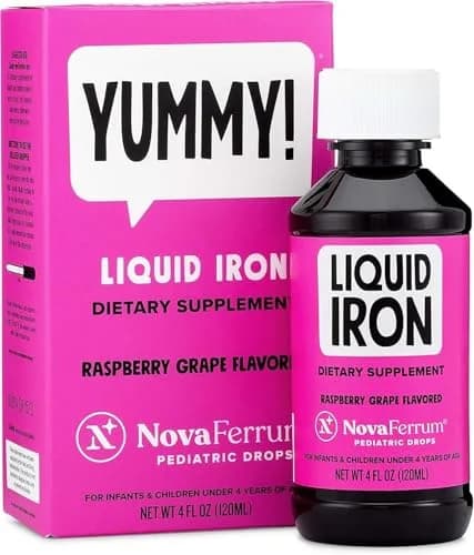 NovaFerrum Yummy Pediatric Drops Liquid Iron Supplement 15mg (4 Fl Oz / 120 mL) | Clinically Proven Safe & Effective Iron for Kids thumbnail 1