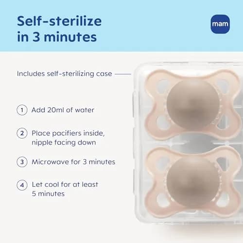 MAM Original Baby Pacifiers 0-6 Months, Glows in The Dark, 2 Pack | Developed with Pediatric Dentists thumbnail 4