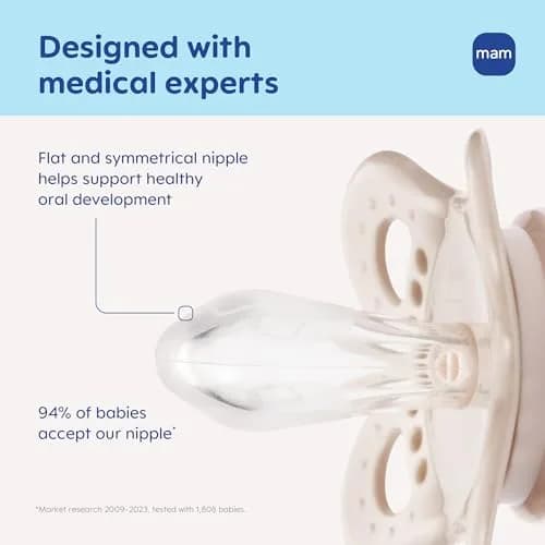 MAM Original Baby Pacifiers 0-6 Months, Glows in The Dark, 2 Pack | Developed with Pediatric Dentists thumbnail 2