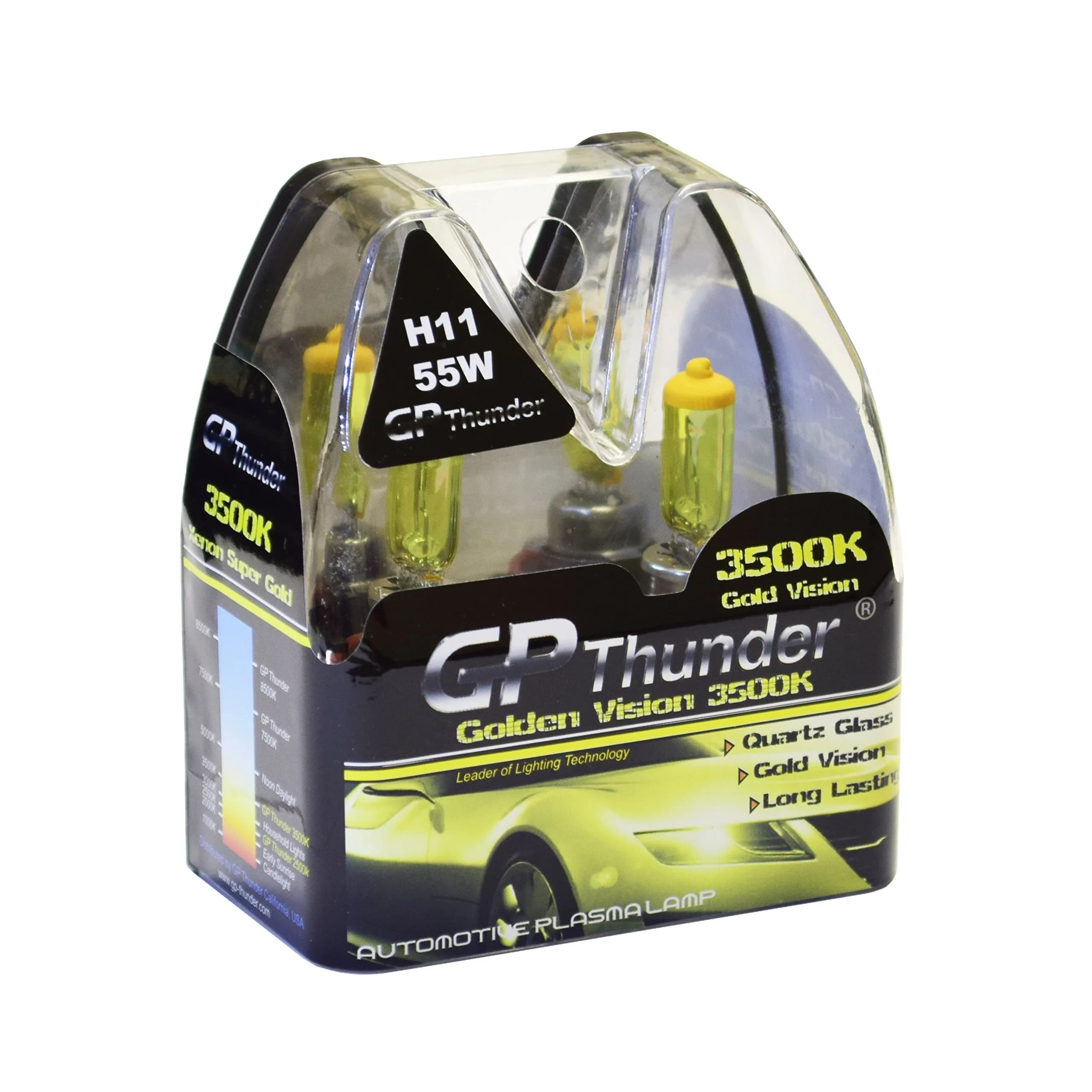 GP Thunder H11 3500K 55W Xenon Halogen Light Bulb | Yellow High Performance Fog & Headlight - main product image