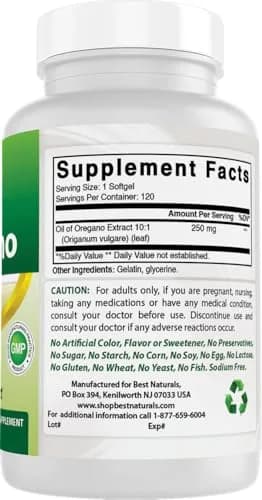 Best Naturals Oregano Oil 250 Mg Softgels 120Count | Supports Immune & Digestive Health thumbnail 7