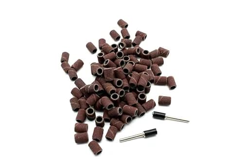 TEMO Sand Drum 1/4" Coarse Grit 60 | 100 Pieces with Mandrels for Rotary Tools thumbnail 1