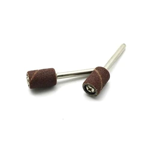 TEMO 100p 1/4" Grit 180 Medium Sand Drum with 2 Mandrels for Rotary Tools | Aluminum Oxide Abrasive (70-120c) thumbnail 2