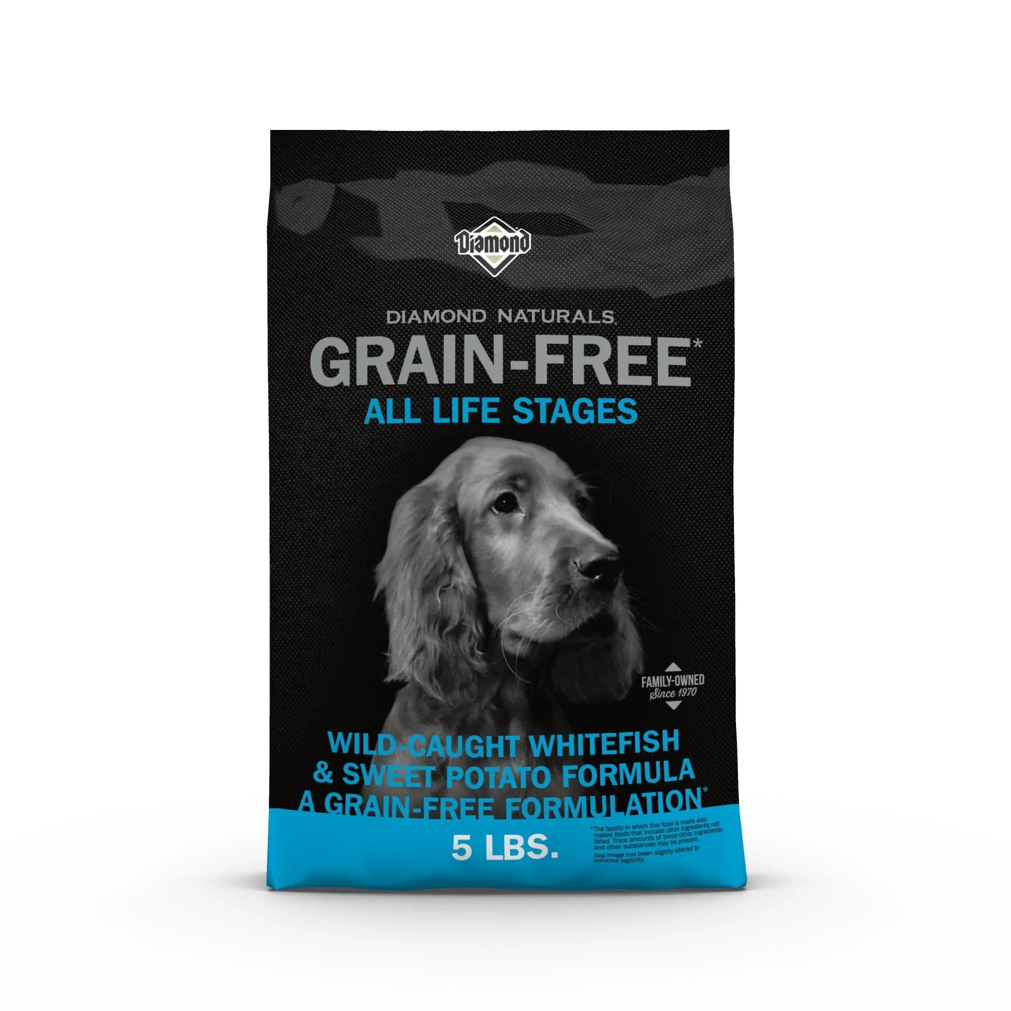 DIAMOND NATURALS Grain-Free Dry Dog Food, Wild-Caught Whitefish, 5lb | All Breed Sizes, All Day Energy, Probiotics Support