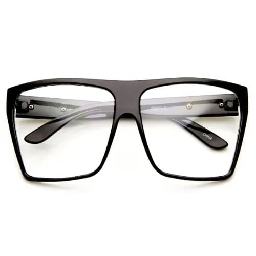 zeroUV Large Oversized Retro Fashion Clear Lens Square Glasses, Size 5.0 | Polycarbonate Lenses & UVA/UVB Protection thumbnail 2