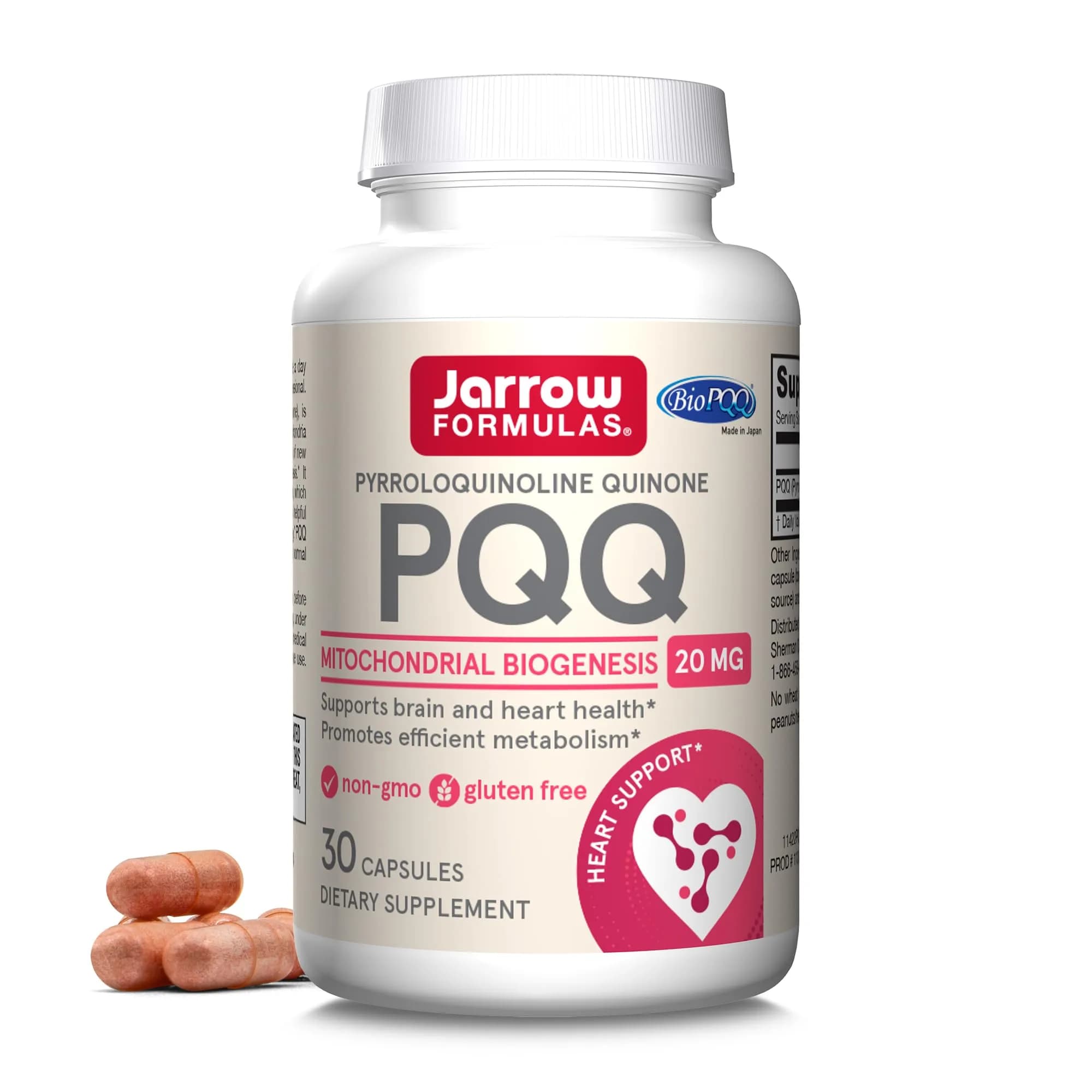 Jarrow PQQ 20 mg, Mitochondrial Biogenesis, 30 Capsules