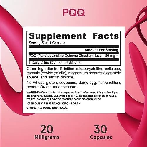 Jarrow PQQ 20 mg, Mitochondrial Biogenesis, 30 Capsules thumbnail 6