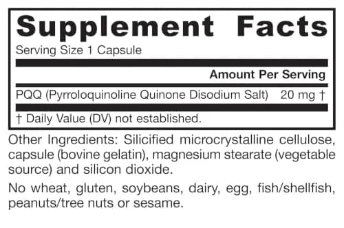 Jarrow PQQ 20 mg, Mitochondrial Biogenesis, 30 Capsules thumbnail 9