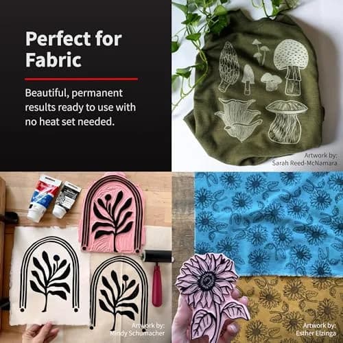 Speedball Fabric Block Printing Ink, Black, 74ml (2.5 fl oz) | Permanent, Water-Washable, No Heat Required thumbnail 3