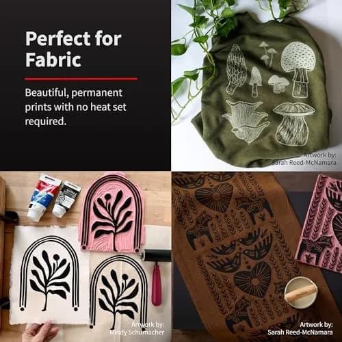 Speedball Fabric Block Printing Ink Yellow 74ml (2.5 fl oz) | Vibrant Opaque Colors for Textiles & Paper thumbnail 3