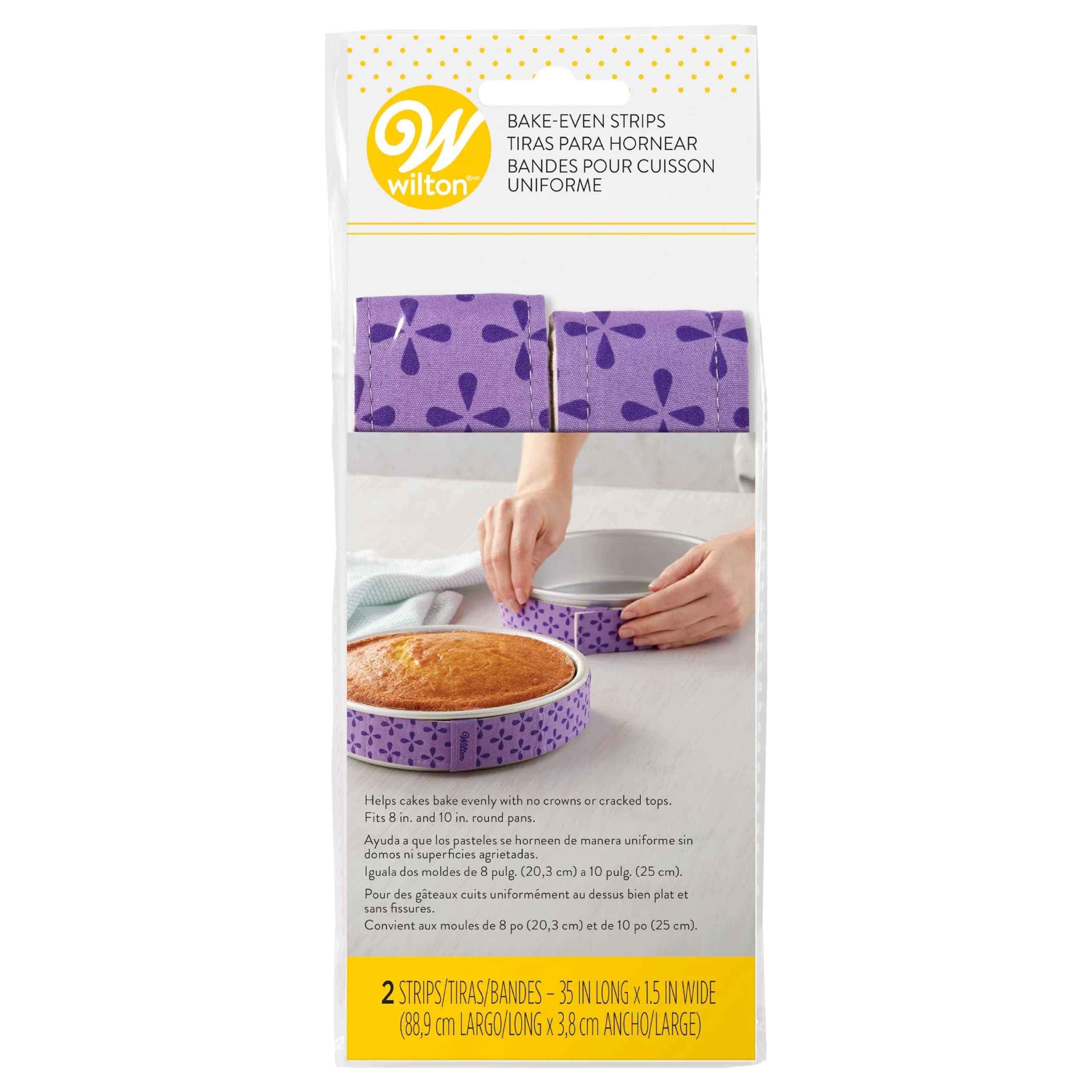 Wilton Bake Even Cake Strips, Level Cakes, 2-Piece Set | Professional Baking Tool for Moist, Even Cakes