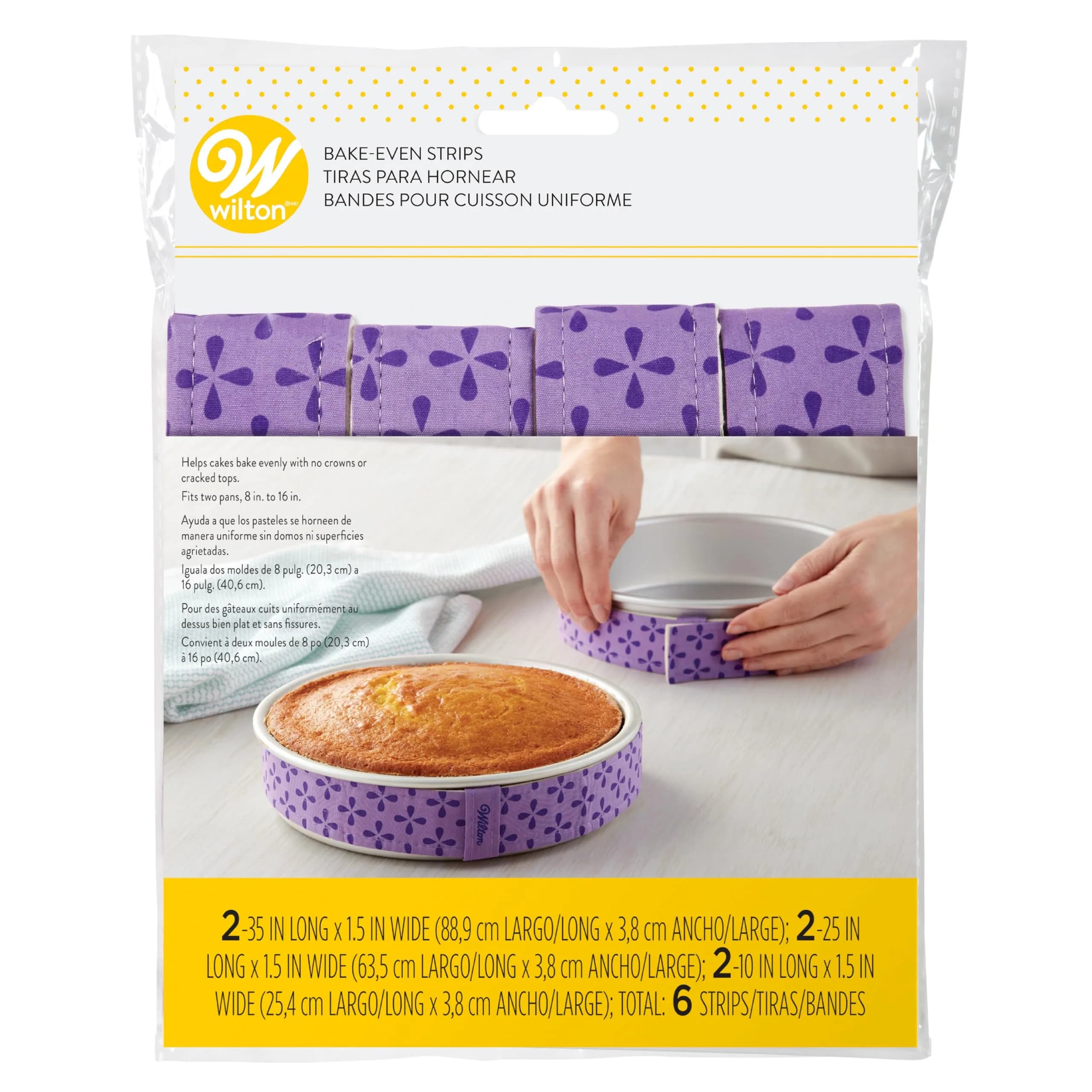 Wilton Bake-Even Cake Pan Strips, 6-Piece Set | Evenly Baked Cakes, 10-12 Cup Capacity
