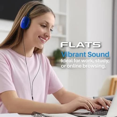 JVC Flats On-Ear Wired Headphones White | 30mm Driver, Foldable Design, 3.5mm Jack thumbnail 4