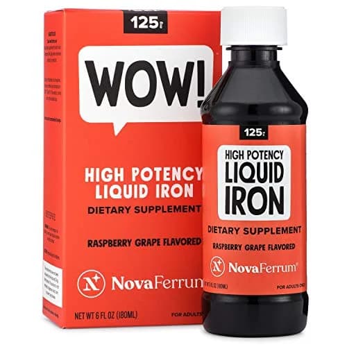 NovaFerrum Wow 125 High Potency Liquid Iron Supplement 156 ml (6 Fl Oz) | Clinically Proven for Adults thumbnail 1
