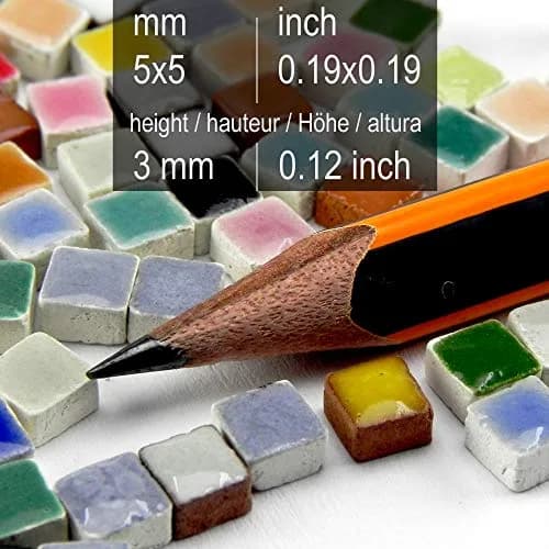 ALEA Mosaic Micro Mosaic Tiles 1000 Pcs 5x5 mm (0.19 inch) Square Mix Green | Handmade Ceramic Craft Tiles thumbnail 3