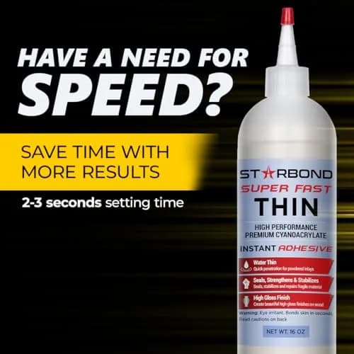 Starbond Super Fast Thin CA Glue 16 oz | Penetrates Micro-Fractures, Ideal for Woodworking & Model Building thumbnail 3