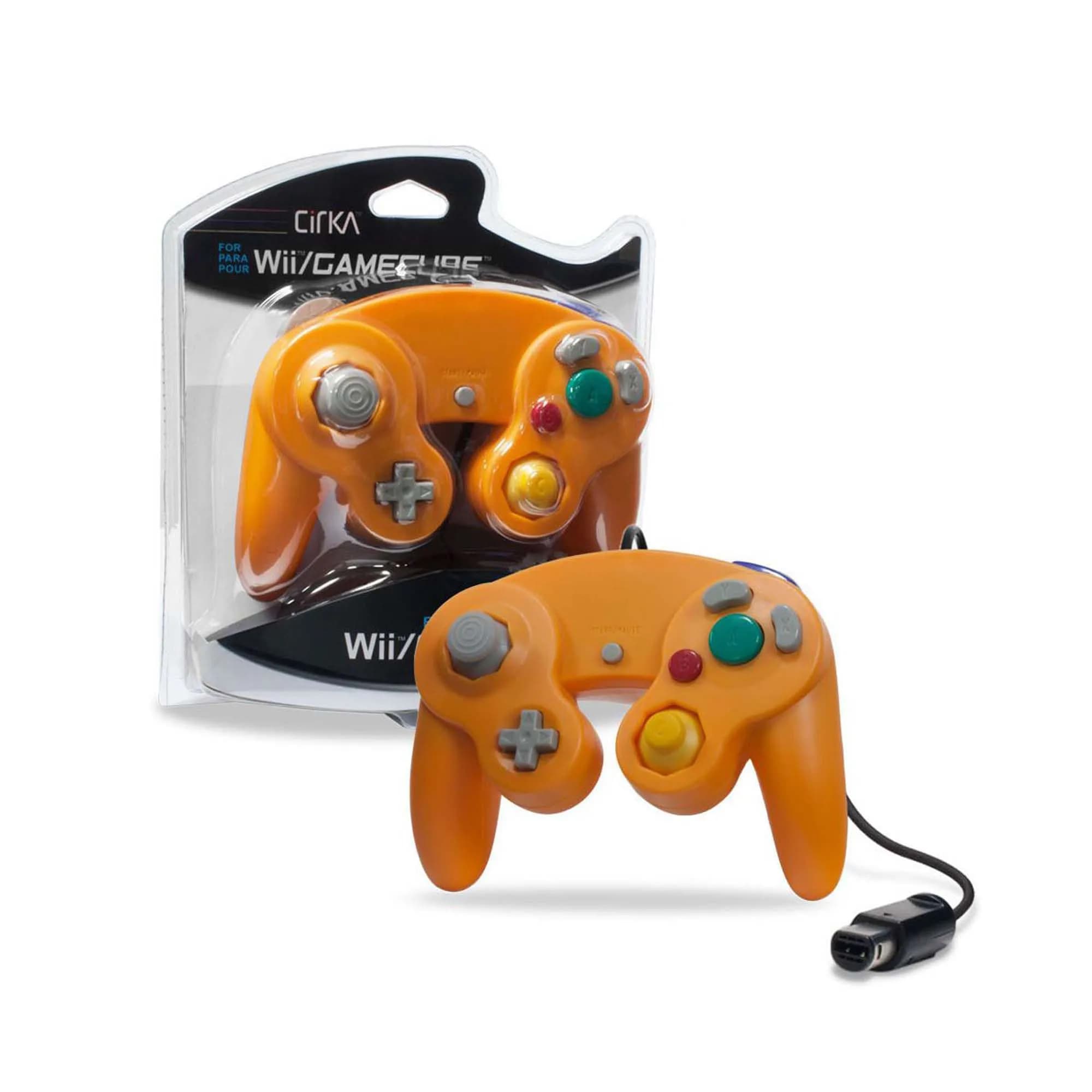 CirKa Wired Controller for Nintendo GameCube & Wii - Black | Dual Analog Joysticks & Vibration — Orange