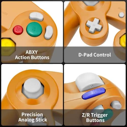 Cirka Wired Controller for GameCube & Wii - Orange | Dual Analog Joysticks & Vibration thumbnail 4