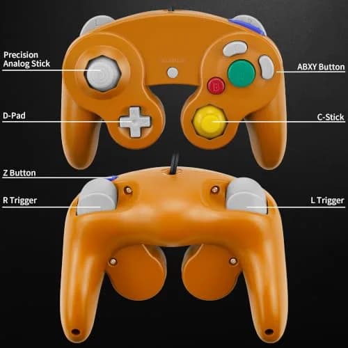 Cirka Wired Controller for GameCube & Wii - Orange | Dual Analog Joysticks & Vibration thumbnail 5