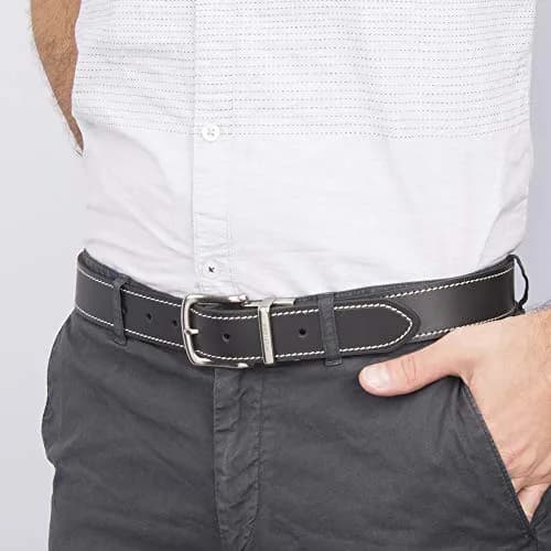 Tommy Hilfiger Men's Reversible Belt, Black/Brown Stitch, Size 32 | 1.25-inch Width thumbnail 4