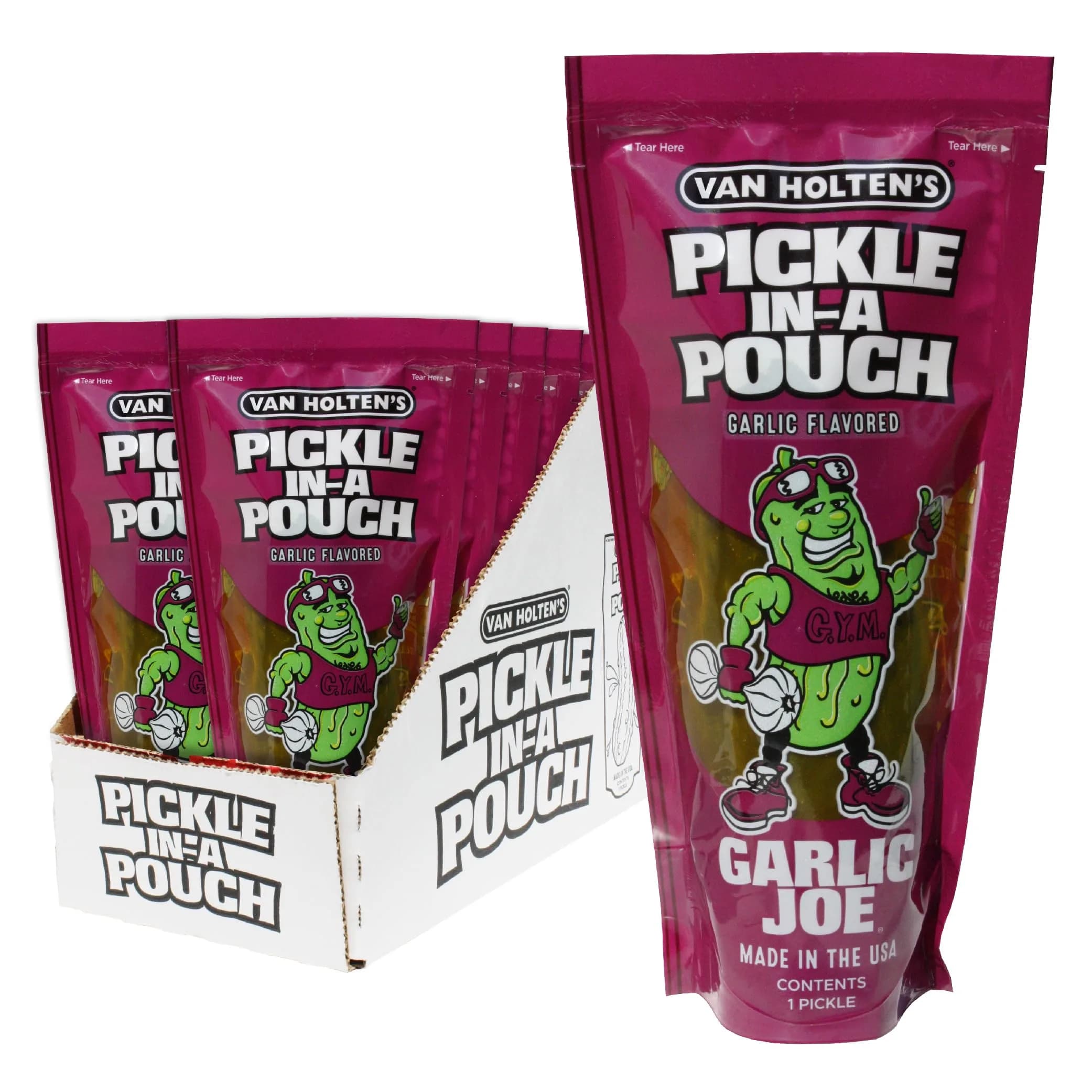 Van Holten's Garlic Joe Pickle-In-A-Pouch, Garlic Dill Snack, 7 oz (198 g) | Bold Garlic Flavor on-the-go - main product image