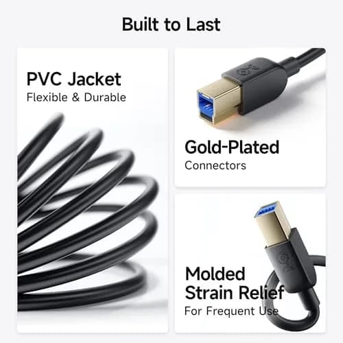 Cable Matters USB 3.0 Type A to B Cable 10ft Black | 5 Gbps Data Transfer thumbnail 6