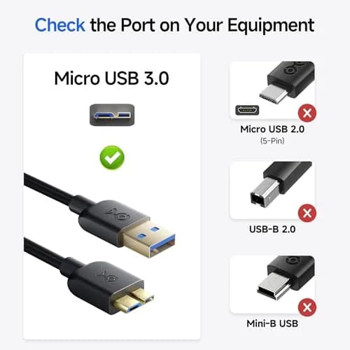 Cable Matters Micro USB 3.0 Cable 1m (3ft) Black | SuperSpeed 5Gbps Data Transfer thumbnail 2