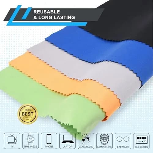 Eco-Fused Microfiber Cleaning Cloth - 8 x 8 Inch Pack of 5 | Scratch-Free Lens & Screen Cleaner thumbnail 4