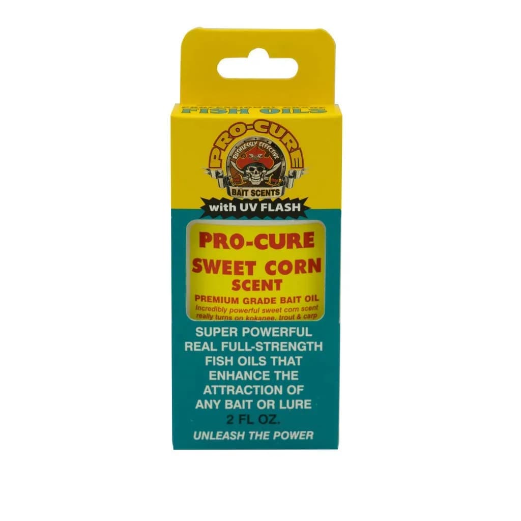 Pro-Cure Sweet Corn Scent Bait Oil 59ml (2 Fl Oz) | Professional Grade Fishing Attractant with UV Flash