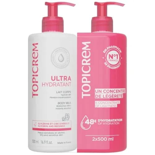 Topicrem Ultra-Moisturizing Body Milk 1000ml (34 Fl Oz) | 24-Hour Hydration for Dry, Sensitive Skin thumbnail 1