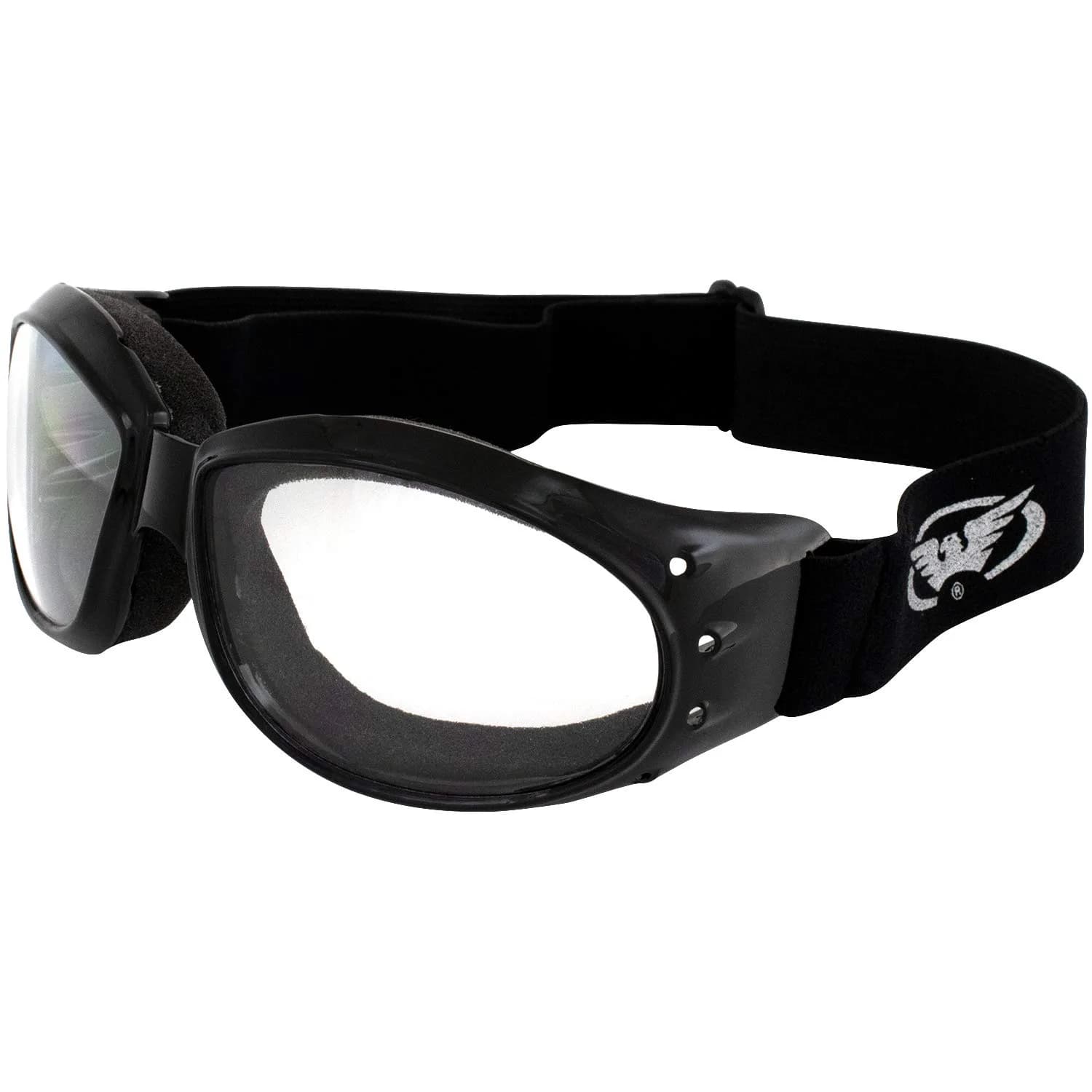 Global Vision Eliminator Goggles with Micro-Fiber Pouch | UV400 Scratch-Resistant Safety Goggles — Clear Lens