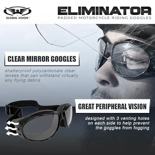 Global Vision Eliminator Goggles with Micro-Fiber Pouch | UV400 Scratch-Resistant Safety Goggles thumbnail 8