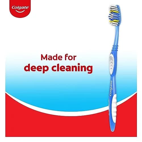 Colgate Extra Clean Medium Toothbrushes, 6 Count | Deep Cleaning Power Bristles thumbnail 3
