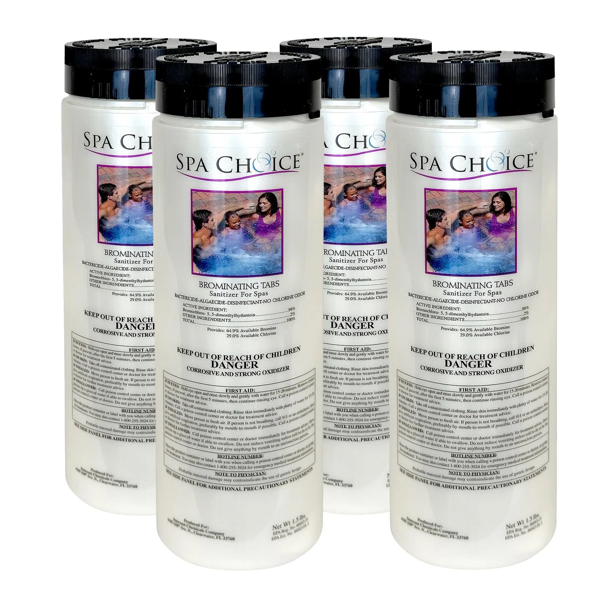 SpaChoice 1.5-Pounds 4-Pack Bromine Tablets for Hot Tub | Silky Water & Easy Maintenance - main product image