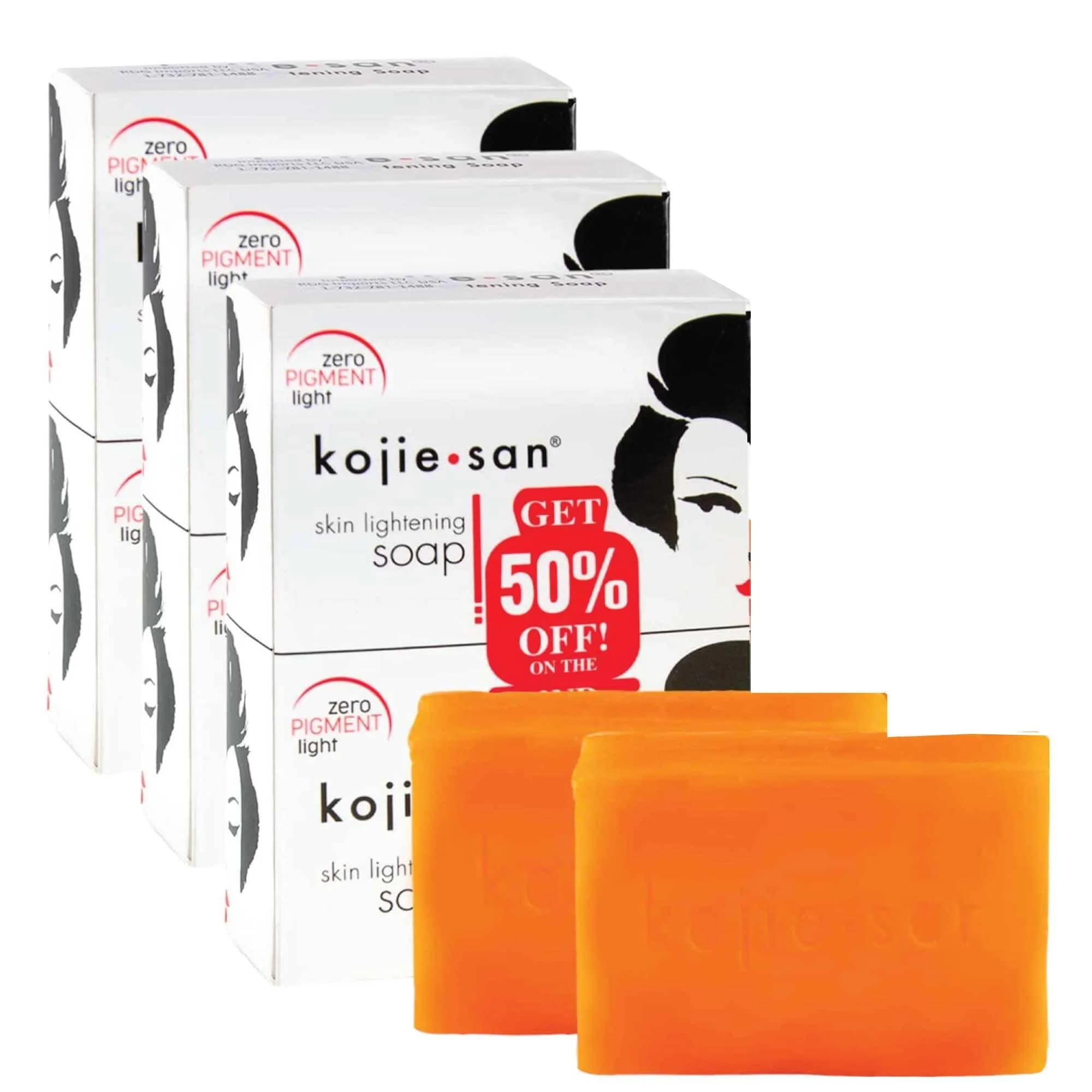 Kojie San Skin Brightening Bar Soap 130g (65g x 2) | Original Kojic Acid, Dark Spot Remover with Glycerin & Tea Tree Oil — 4.8 Ounce