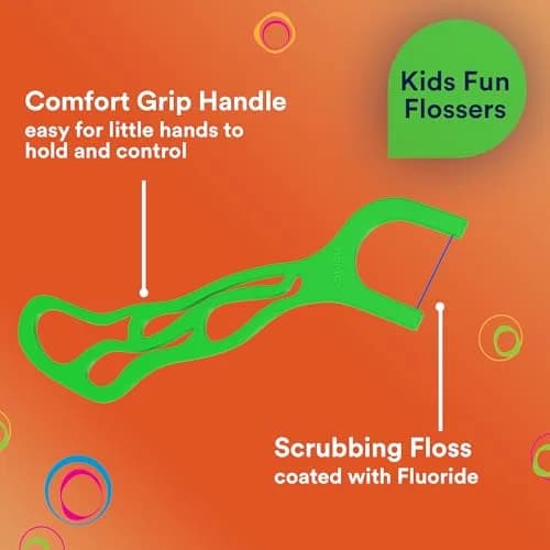 DenTek Kids Fun Flossers Wild Fruit Flavor 450 Count (75 Count, Pack of 6) | ADA Accepted Floss Picks thumbnail 4