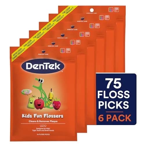 DenTek Kids Fun Flossers Wild Fruit Flavor 450 Count (75 Count, Pack of 6) | ADA Accepted Floss Picks thumbnail 9