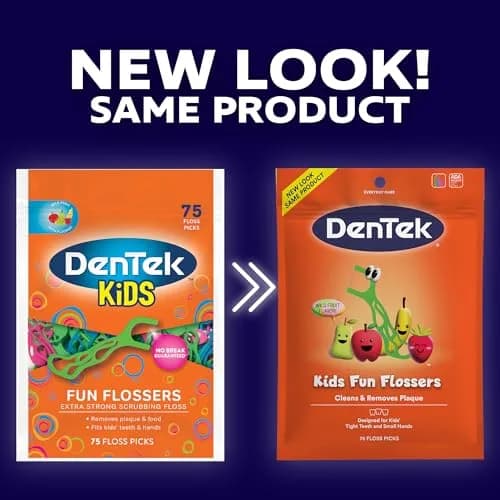 DenTek Kids Fun Flossers Wild Fruit Flavor 450 Count (75 Count, Pack of 6) | ADA Accepted Floss Picks thumbnail 2
