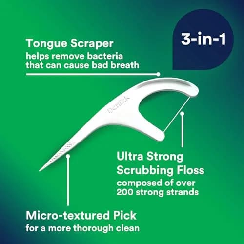 DenTek Advanced Clean Floss Picks, Mint, 900 Picks (150 Count Pack of 6) | Triple Clean Design for Plaque Removal thumbnail 4