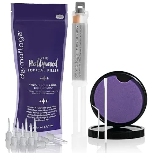 Dermaflage Scar Filler Kit Bronze Medium Waterproof Concealer for Acne Scars Wrinkles Ice Pick Scars Makeup | 1 mo supply thumbnail 1