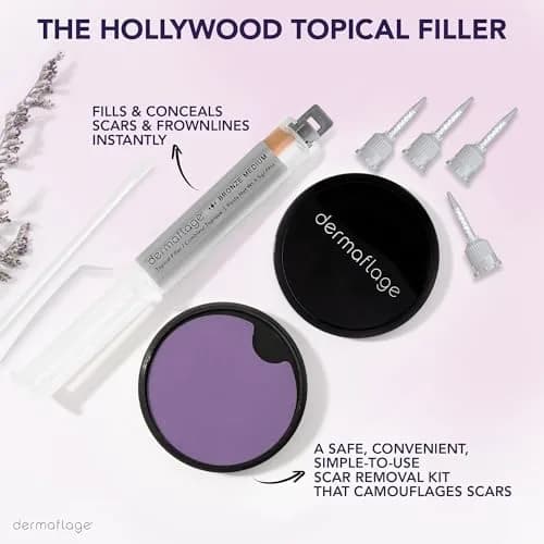 Dermaflage Scar Filler Kit Bronze Medium Waterproof Concealer for Acne Scars Wrinkles Ice Pick Scars Makeup | 1 mo supply thumbnail 2