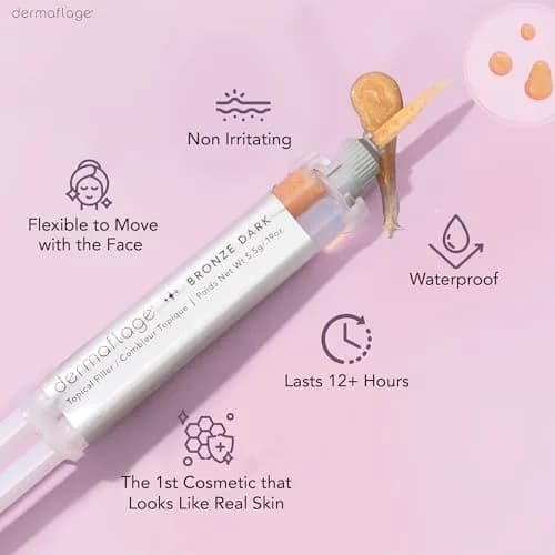 Dermaflage Topical Filler Single Applicator for scars - Bronze Medium 5.6 ml (0.19 Fl Oz) | Waterproof Scar Concealer for All Skin Tones thumbnail 5