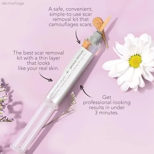 Dermaflage Topical Filler Single Applicator for scars - Bronze Medium 5.6 ml (0.19 Fl Oz) | Waterproof Scar Concealer for All Skin Tones thumbnail 2