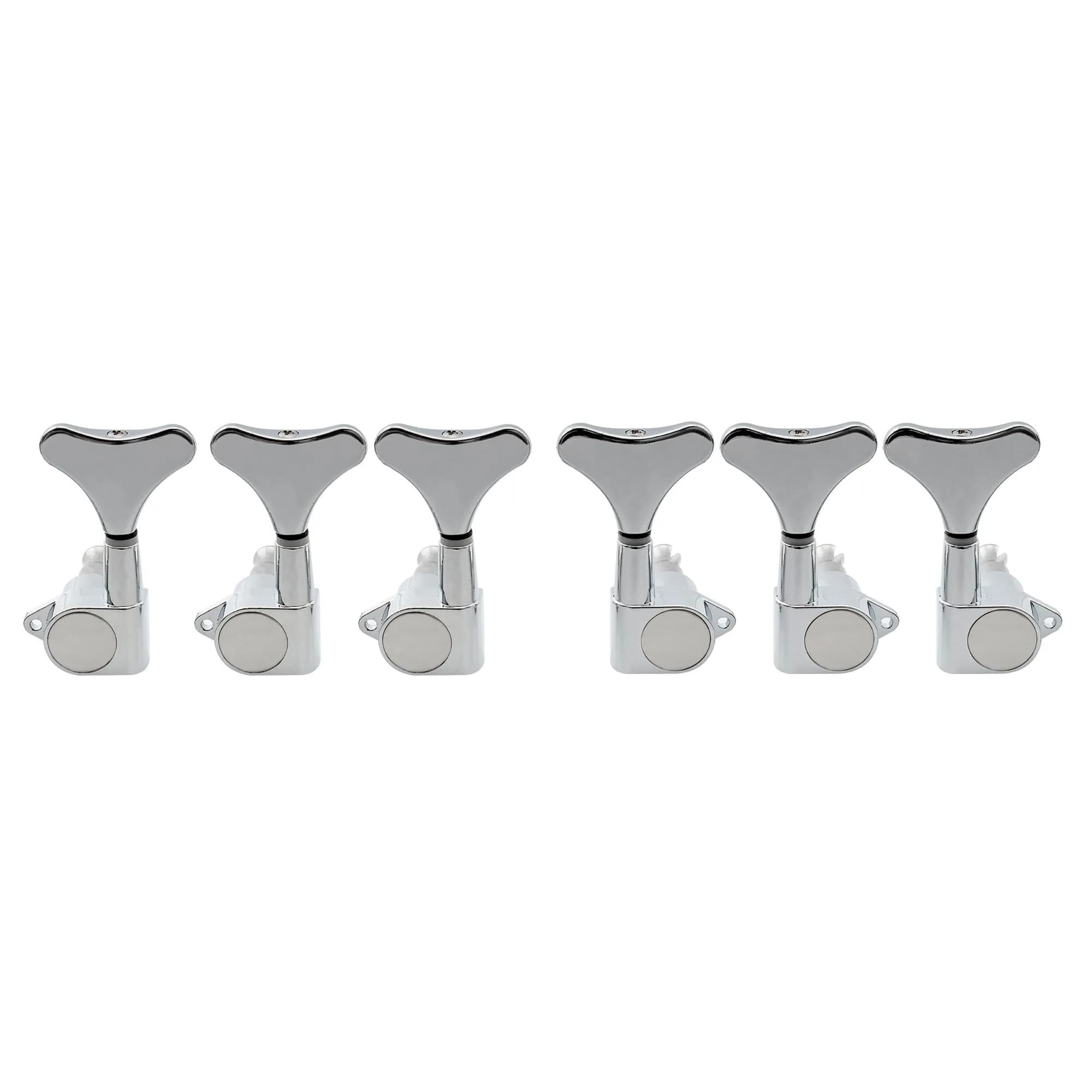 Musiclily Bass Tuning Machines, Chrome, 4 Pieces | Gear Ratio 19:1 for Ibanez Style Bass — 3R3L Chrome