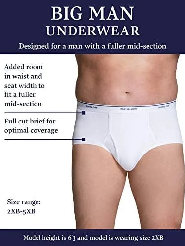 Fruit of the Loom Big Man Tag-Free Cotton Briefs 3 Pack XX-Large (2X-Large US) thumbnail 4