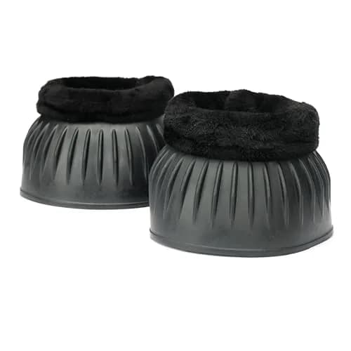 Shires ARMA Fleece Trim Bell Boot Cob Black | Protects Pasterns & Hoof Area thumbnail 4
