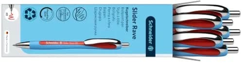 Schneider Slider Rave XB Ballpoint Pen, 1.4mm Red Ink, 5-Pack | Smooth Viscoglide Ink Flow thumbnail 6