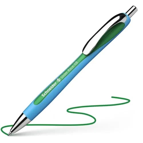 Schneider Slider Rave XB Ballpoint Pen, 1.4mm, Green Ink, 5-Pack | Smooth Writing with Viscoglide Technology thumbnail 4