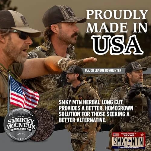 Smokey Mountain Herbal Long Cut Classic, 5 Can Box | Tobacco-Free, Nicotine-Free Herbal Snuff thumbnail 7